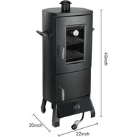 Vertical Gas Smoker Built for Consistent Heat Control, 477 Sq In Capacity, 3 Removable Racks, Heavy Duty