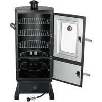Vertical Gas Smoker Built for Consistent Heat Control, 477 Sq In Capacity, 3 Removable Racks, Heavy Duty