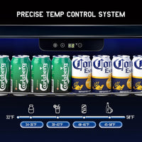 24 Inch Outdoor Beverage Fridge, 5.0 Cu.Ft Beverage Refrigerator Holds 166 Cans, 32-50°F Drink Cooler with IPX4 Waterproof Design, Auto-Defrost, Build-In or Freestanding for Patio & Backyard