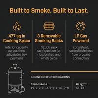 Propane Smoker with Cover, Vertical Meat Gas Smoker Grill Outdoor Heavy Duty 3 Removable Smoking Racks, Black — Results & Stats