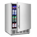24" Outdoor Beverage Cooler Fridge - Undercounter Refrigerator, Stainless Steel Seamless Door - Holds 180 Cans, Powerful Cooling Compressor - Patio Kitchen, Commercial Use