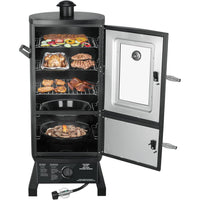 Vertical Gas Smoker Built for Consistent Heat Control, 477 Sq In Capacity, 3 Removable Racks, Heavy Duty