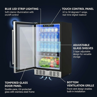 24.4 Inch Beverage Refrigerator, under Counter Freestanding Beverage Cooler 180 Can, Outdoor Fridge with Stainless Steel Door, Outdoor Refrigerator for Patio, Home, Kitchen, Bar (Silver) — How It Works