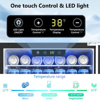 24.4 Inch Beverage Refrigerator, under Counter Freestanding Beverage Cooler 180 Can, Outdoor Fridge with Stainless Steel Door, Outdoor Refrigerator for Patio, Home, Kitchen, Bar (Silver)