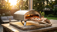 16 Inch Outdoor Pizza Oven – Portable Outdoor Pizza Maker for Backyard, Camping, or Tailgating – Stainless Steel Multi-Fuel Oven with Pizza Stone & Accessories — Lifestyle