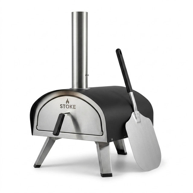 16 Inch Outdoor Pizza Oven – Portable Outdoor Pizza Maker for Backyard, Camping, or Tailgating – Stainless Steel Multi-Fuel Oven with Pizza Stone & Accessories — Studio Shot