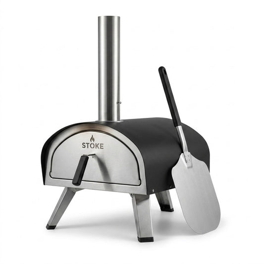 16 Inch Outdoor Pizza Oven – Portable Outdoor Pizza Maker for Backyard, Camping, or Tailgating – Stainless Steel Multi-Fuel Oven with Pizza Stone & Accessories — Studio Shot