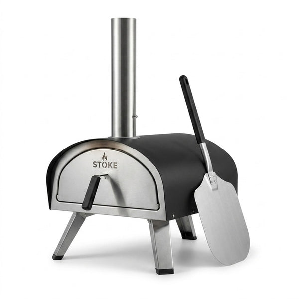 16 Inch Outdoor Pizza Oven – Portable Outdoor Pizza Maker for Backyard, Camping, or Tailgating – Stainless Steel Multi-Fuel Oven with Pizza Stone & Accessories — Studio Shot