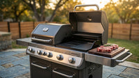 5-Burner Propane Gas Grill and Griddle Combo, Dual Zone Outdoor BBQ | 2026 New Update, 54,000 BTU, 627 SQ.IN., Stainless Steel & Porcelain Cast Iron — Lifestyle