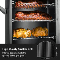Propane Smoker with Cover, Vertical Meat Gas Smoker Grill Outdoor Heavy Duty 3 Removable Smoking Racks, Black
