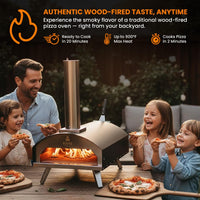 16 Inch Outdoor Pizza Oven – Portable Outdoor Pizza Maker for Backyard, Camping, or Tailgating – Stainless Steel Multi-Fuel Oven with Pizza Stone & Accessories